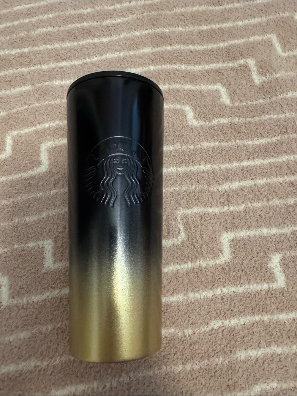 Starbucks Disney World 50th Anniversary Black Gold Ombre Metal Tumbler 24oz